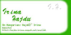 irina hajdu business card